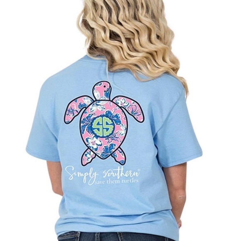 ✨2 for $10✨ Simply Southern blue turtle shirt